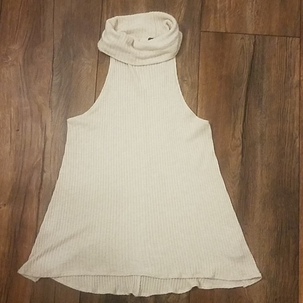 We the Free drippy ribbed turtleneck tank cream M - Picture 2 of 4